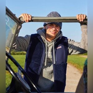 vineyard vines Men’s M Blue Heritage High-Pile Fleece SuperShep Vest - NWOT!